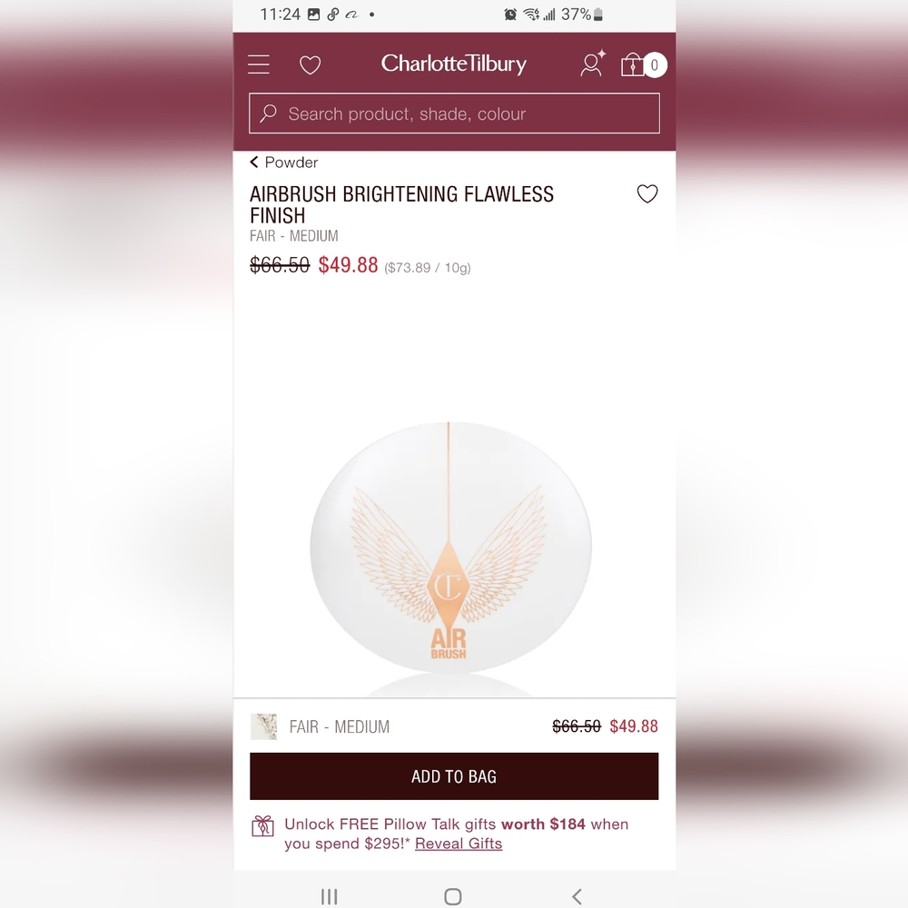 Charlotte Tilbury Airbrush Brightening Flawless Finish Powder - Fair Medium